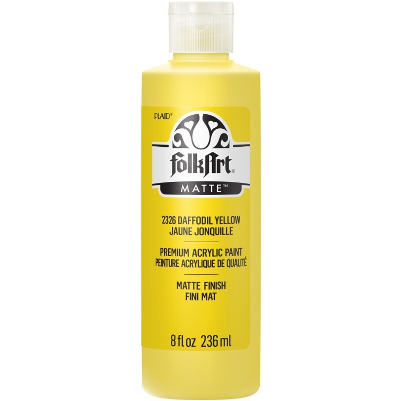FolkArt Acrylic Paint Matte, 8oz., Daffodil Yellow