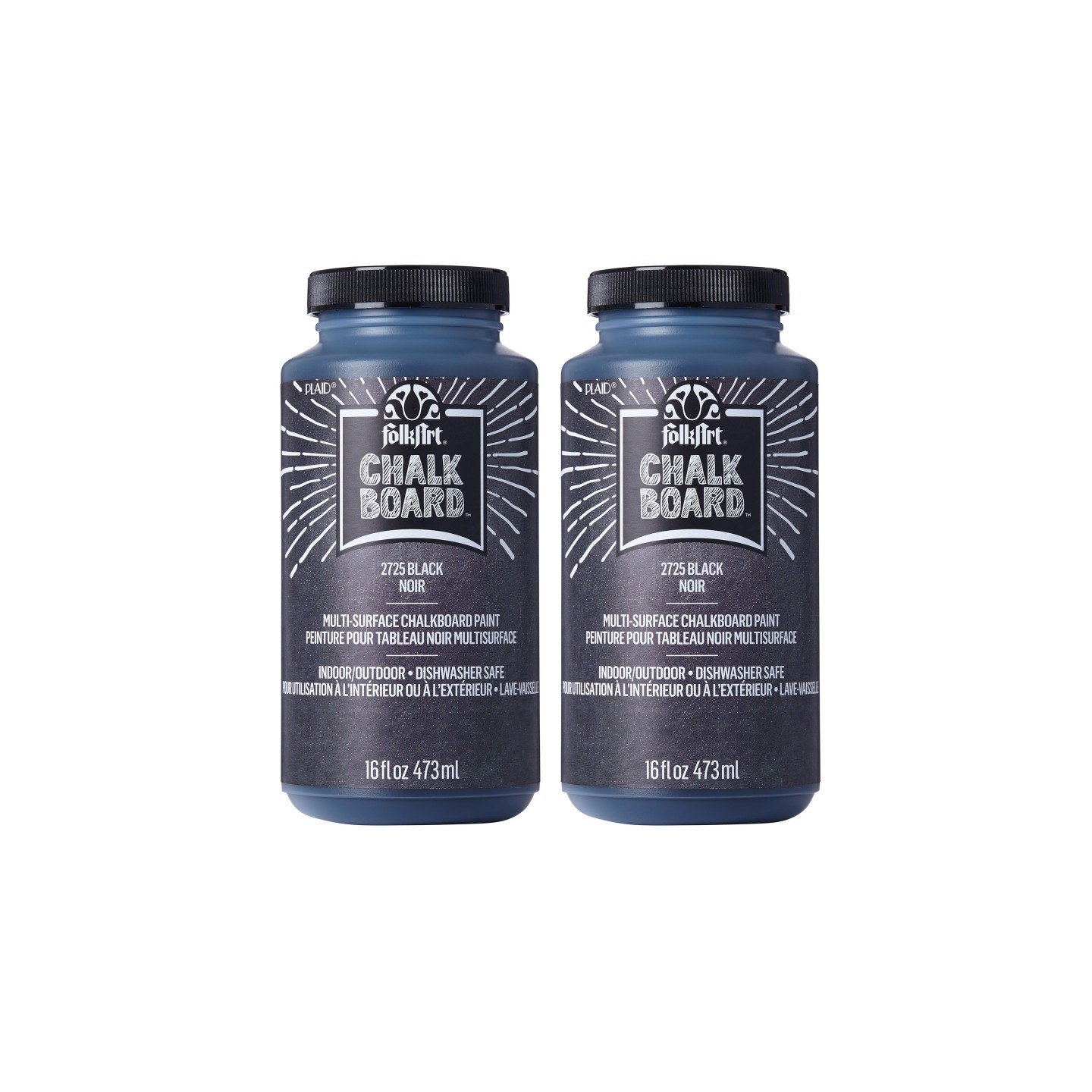 FolkArt Chalkboard Paint, 16oz., Black, Pack of 2
