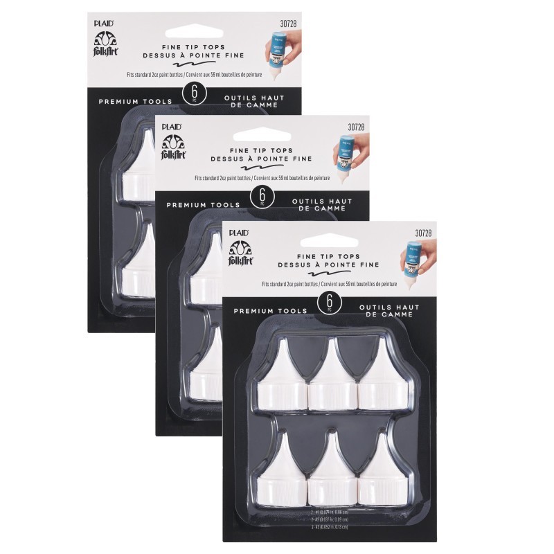 FolkArt Bottle Top Writer Tips Paint Tools, 6 Per Set, 3 Sets