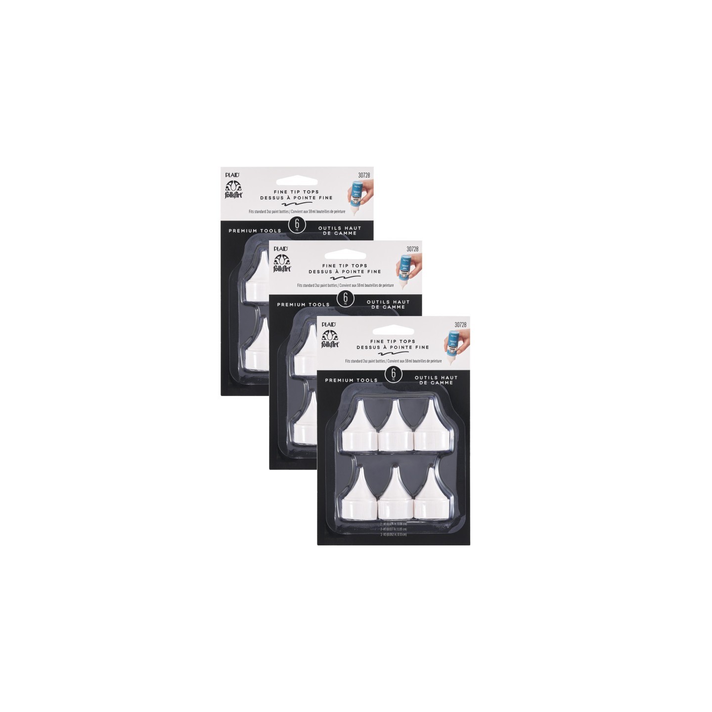 FolkArt Bottle Top Writer Tips Paint Tools, 6 Per Set, 3 Sets