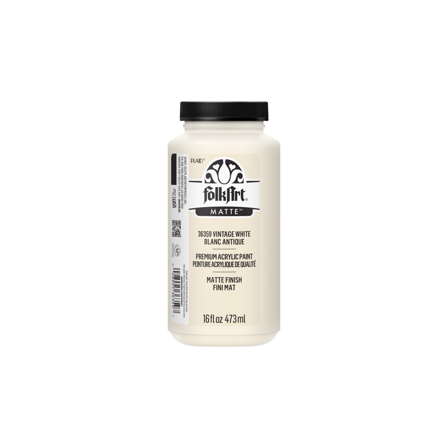 FolkArt Acrylic Paint Matte, 16oz., Vintage White