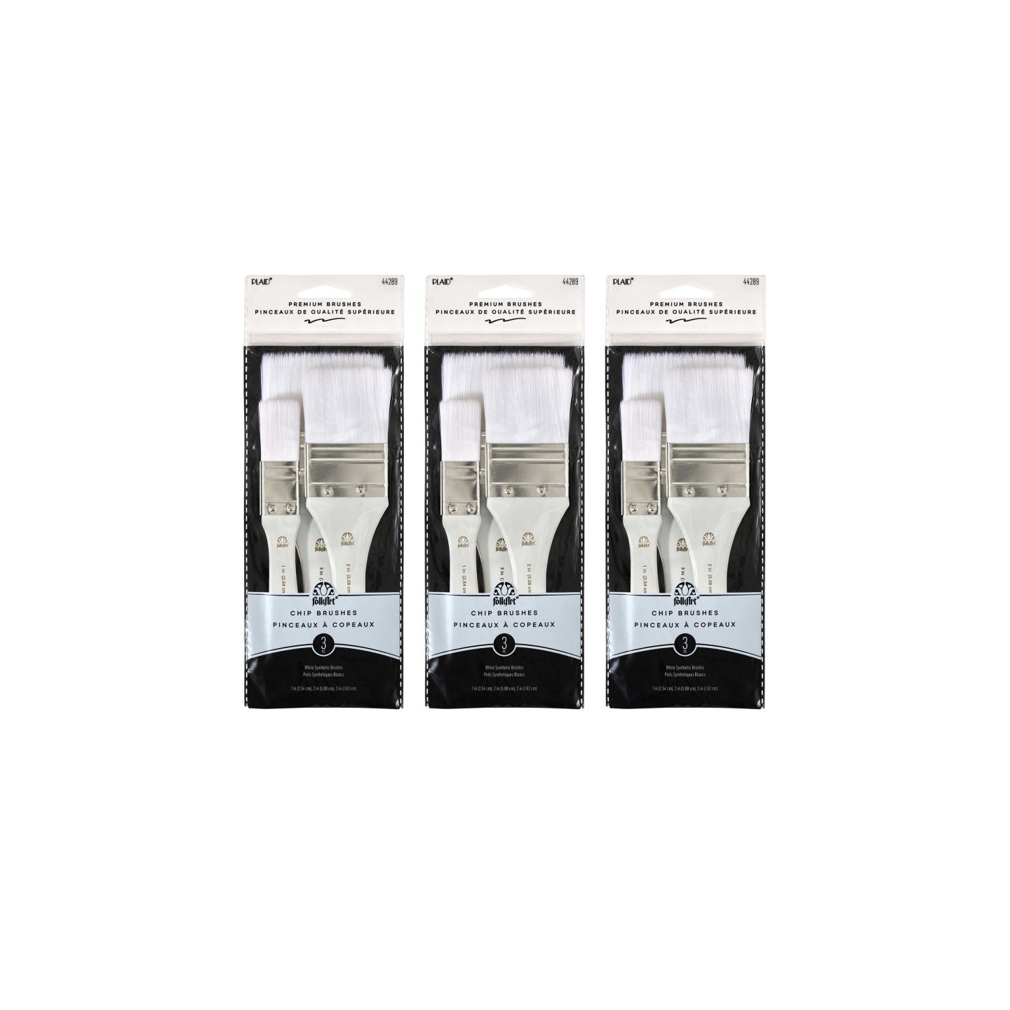 FolkArt White Nylon Chip Set, 3 Per Set, 3 Sets