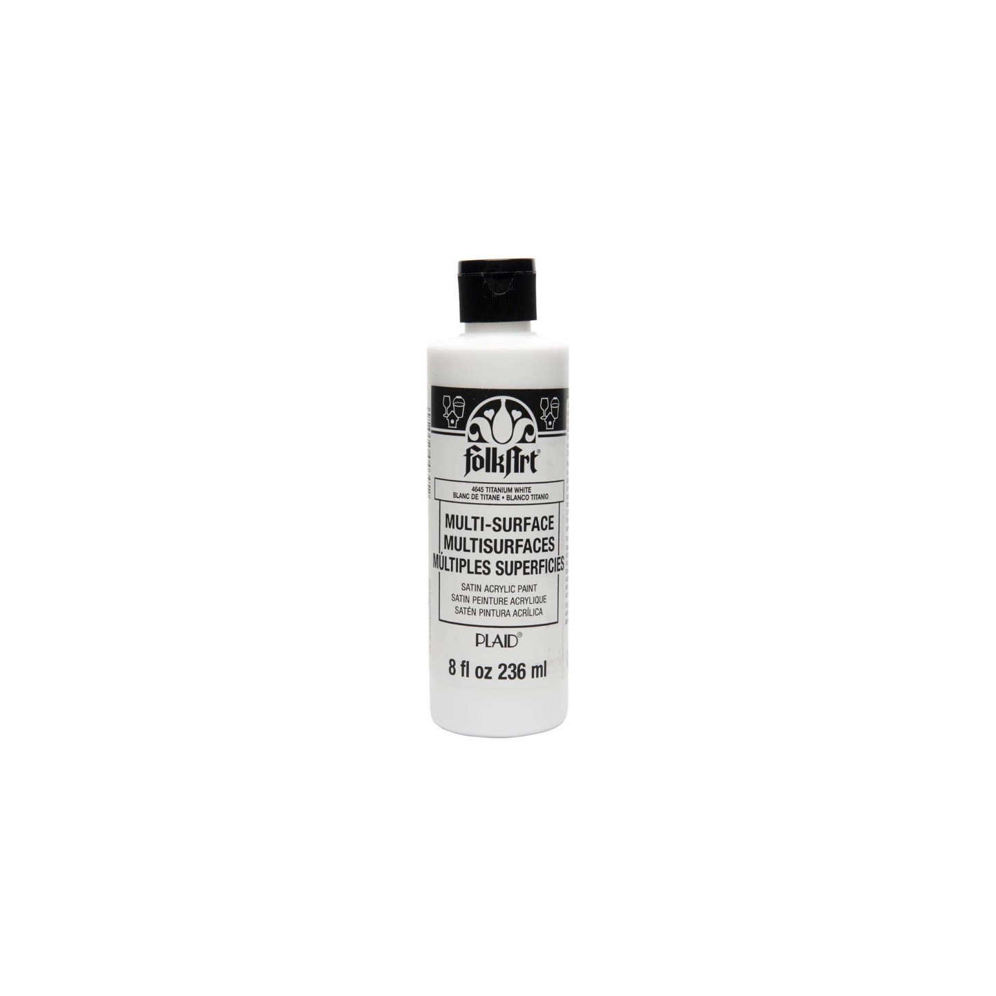 FolkArt Acrylic Paint Multi-Surface Satin, 8oz., Titanium White