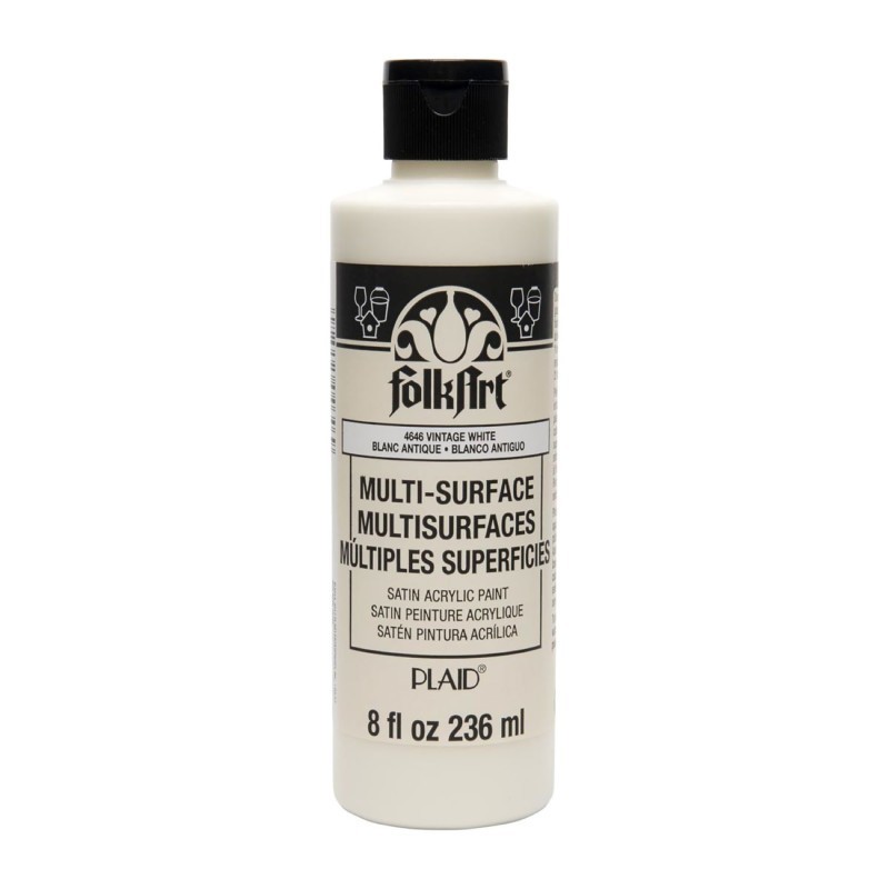 FolkArt Acrylic Paint Multi-Surface Satin, 8oz., Vintage White