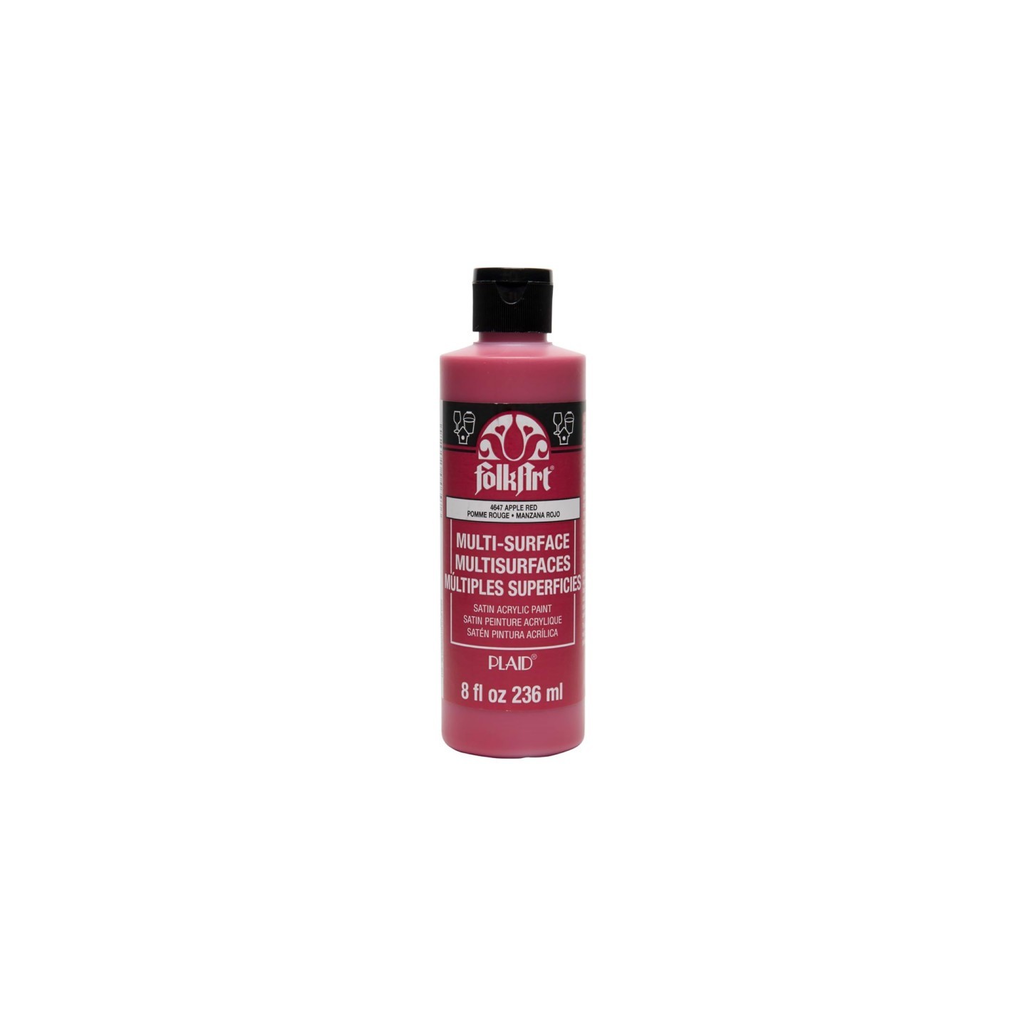 FolkArt Acrylic Paint Multi-Surface Satin, 8oz., Apple Red