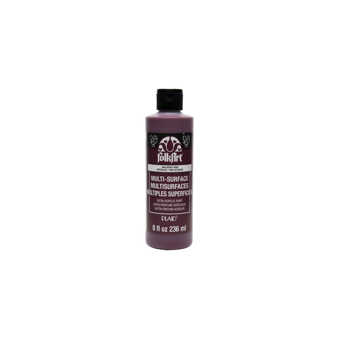 FolkArt Acrylic Paint Multi-Surface Satin, 8oz., Berry Wine