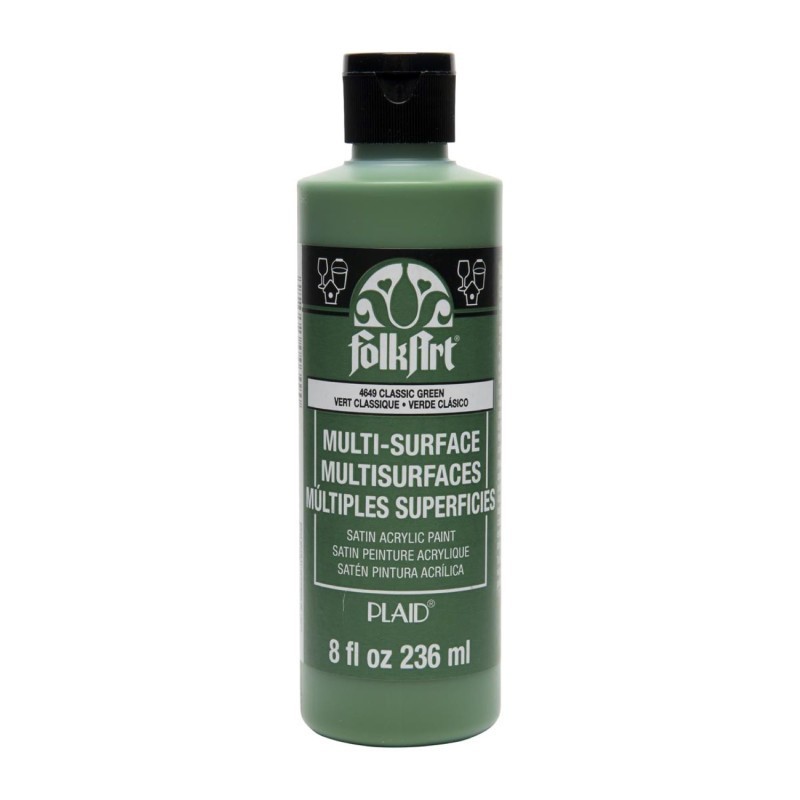 FolkArt Acrylic Paint Multi-Surface Satin, 8oz., Classic Green