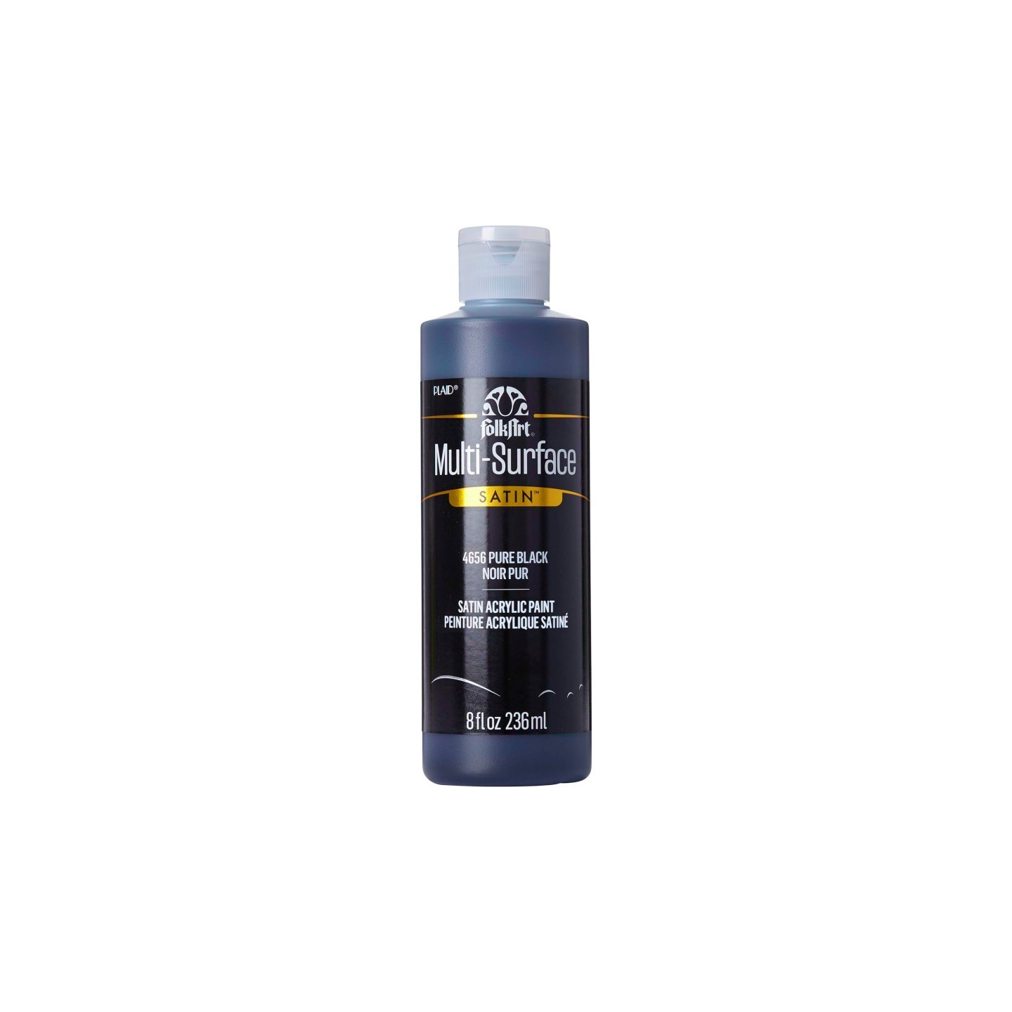 FolkArt Acrylic Paint Multi-Surface Satin, 8oz., Pure Black