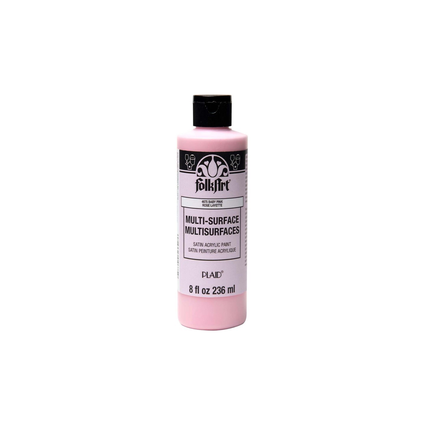 FolkArt Acrylic Paint Multi-Surface Satin, 8oz., Baby Pink