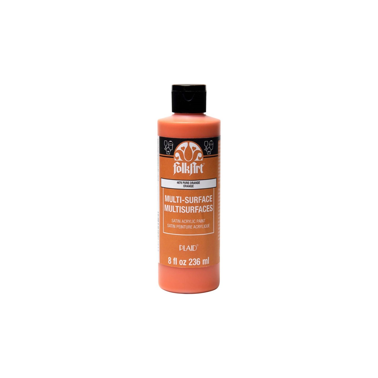 FolkArt Acrylic Paint Multi-Surface Satin, 8oz., Pure Orange