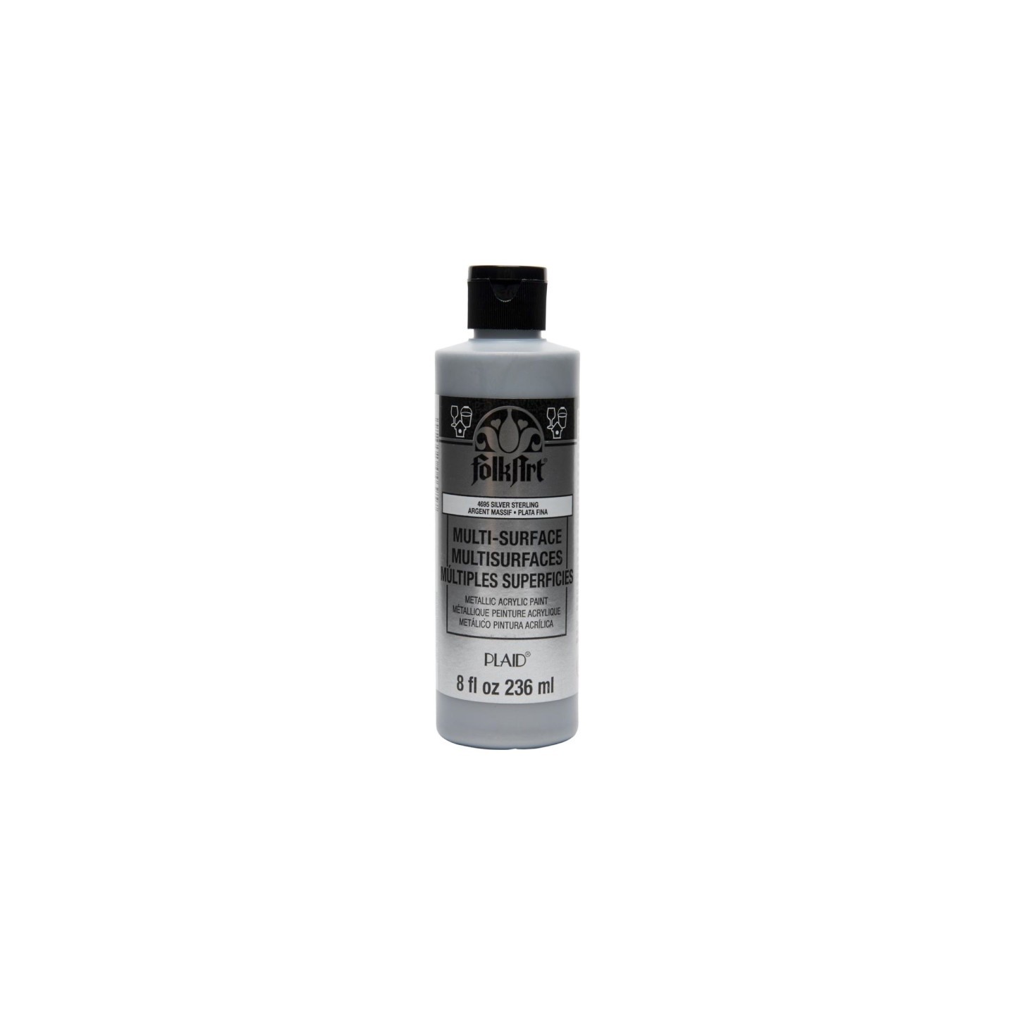FolkArt Acrylic Paint Metallic, 8oz., Silver Sterling