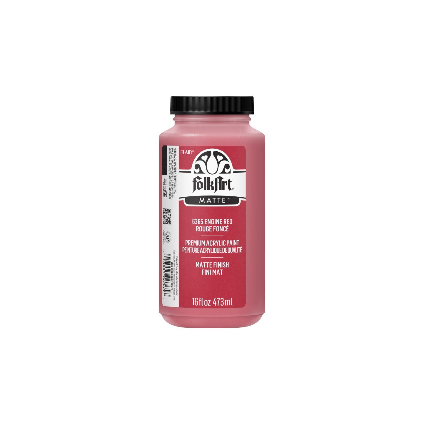 FolkArt Acrylic Paint Matte, 16oz., Engine Red
