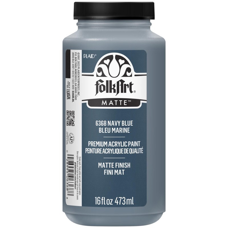 FolkArt Acrylic Paint Matte, 16oz., Navy Blue
