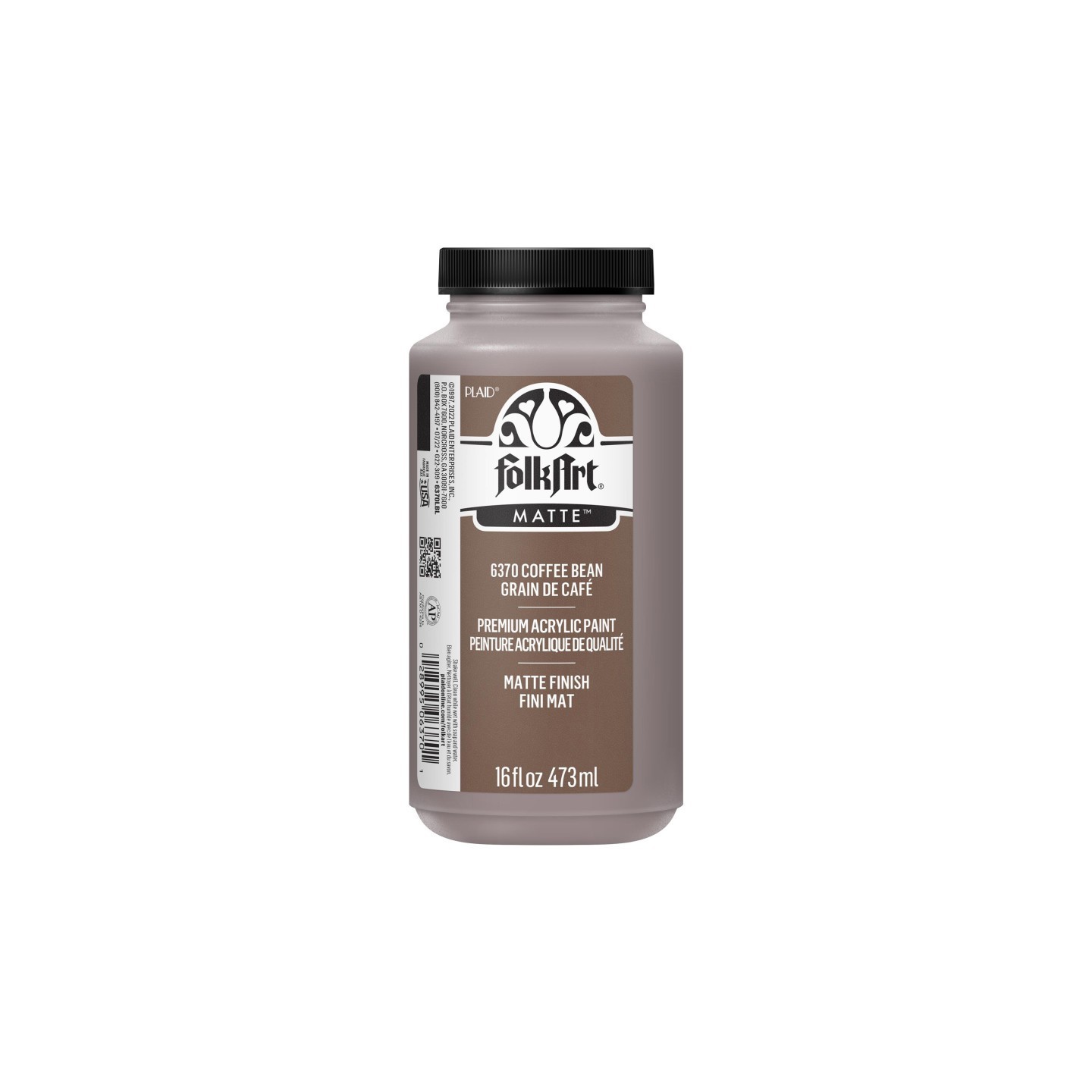 FolkArt Acrylic Paint Matte, 16oz., Coffee Bean
