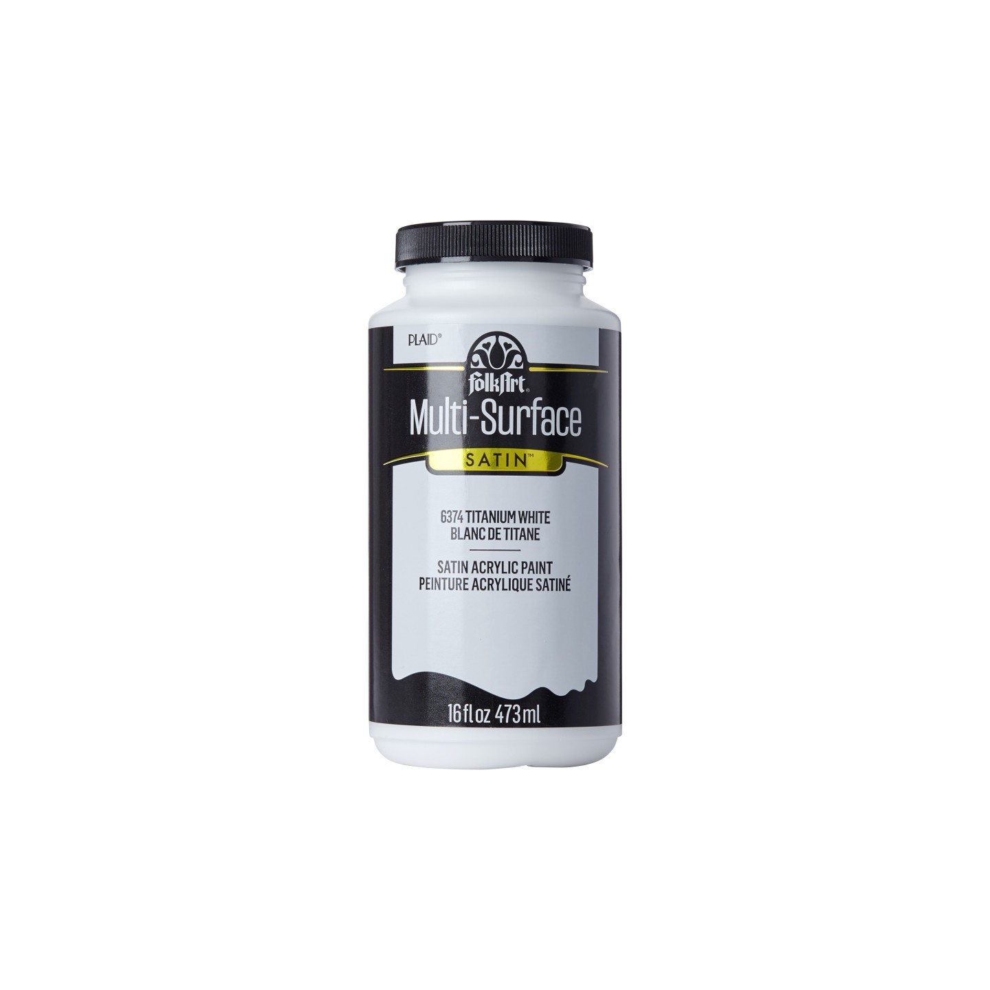 FolkArt Acrylic Paint Multi-Surface Satin, 16oz., Titanium White
