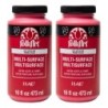 FolkArt Acrylic Paint Multi-Surface Satin, 16oz., Apple Red, Pack of 2