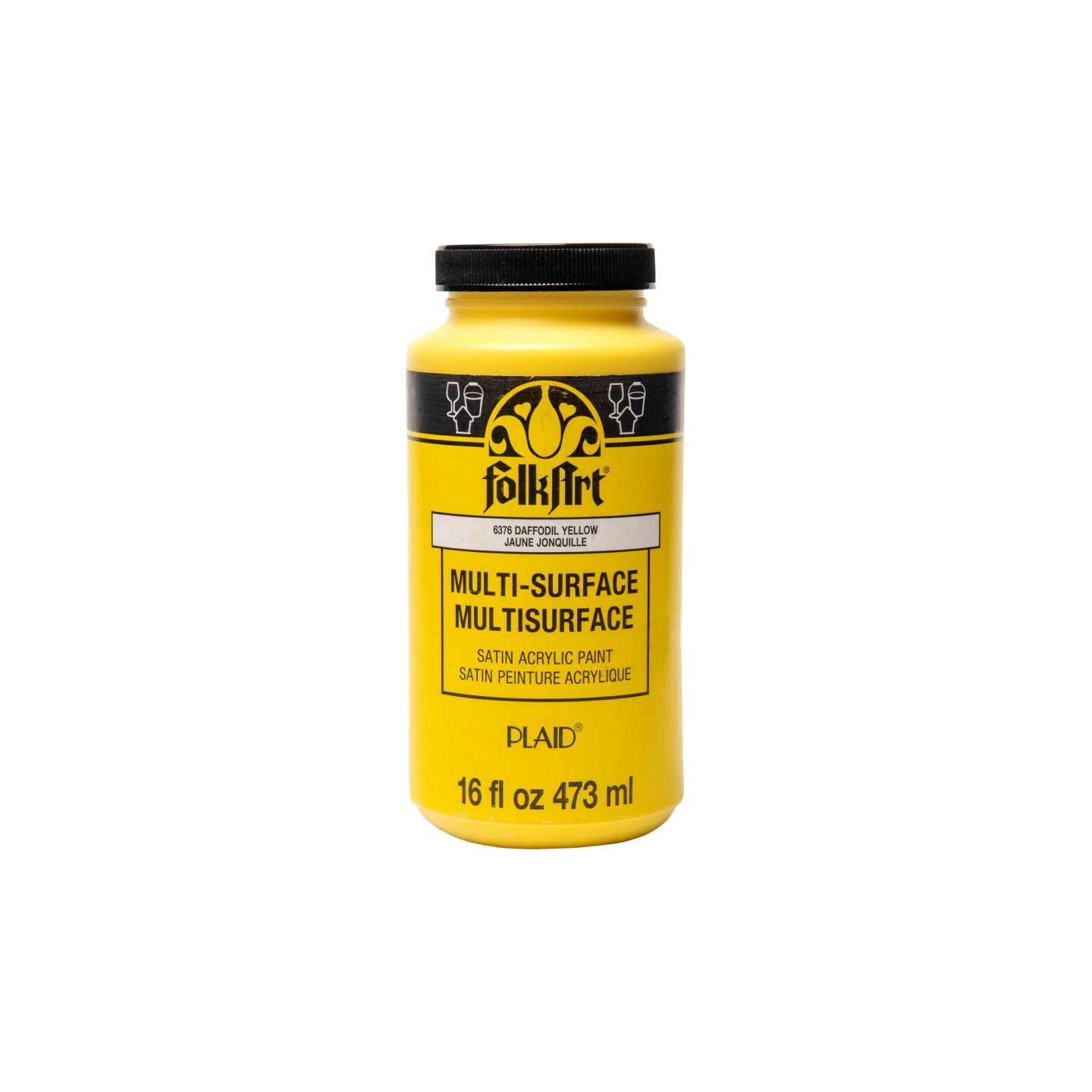FolkArt Acrylic Paint Multi-Surface Satin, 16oz., Daffodil Yellow