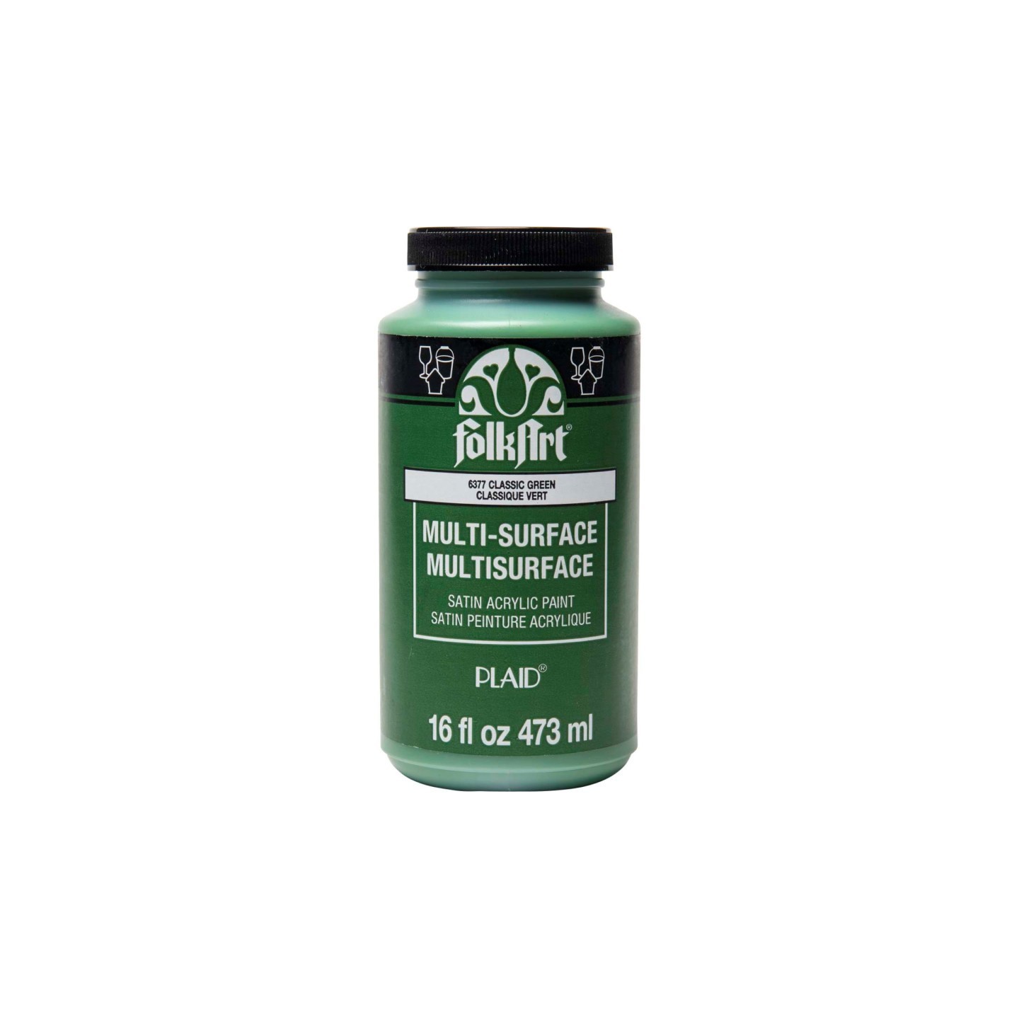 FolkArt Acrylic Paint Multi-Surface Satin, 16oz., Classic Green