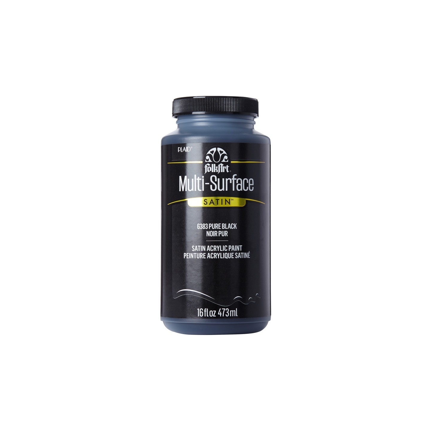 FolkArt Acrylic Paint Multi-Surface Satin, 16oz., Pure Black