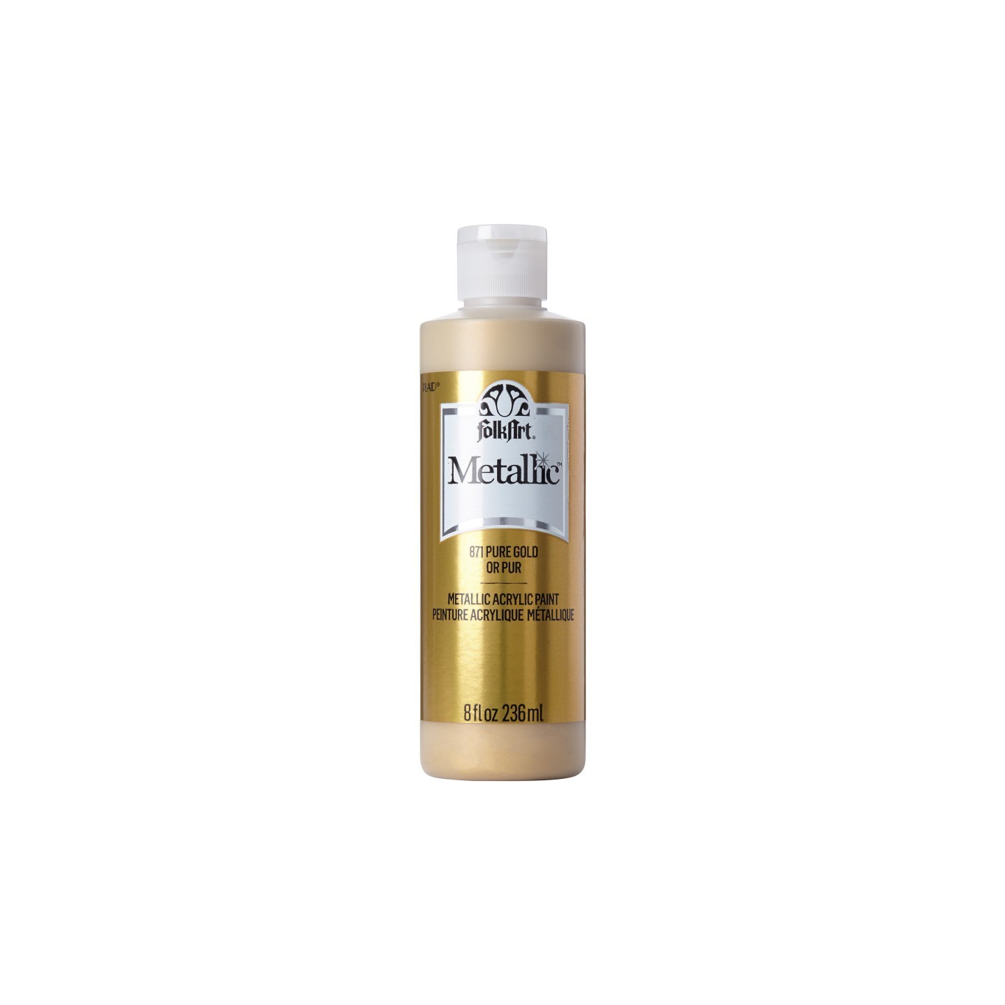 FolkArt Acrylic Paint Metallic, 8oz., Pure Gold