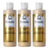 FolkArt Acrylic Paint Metallic, 8oz., Pure Gold, Pack of 3