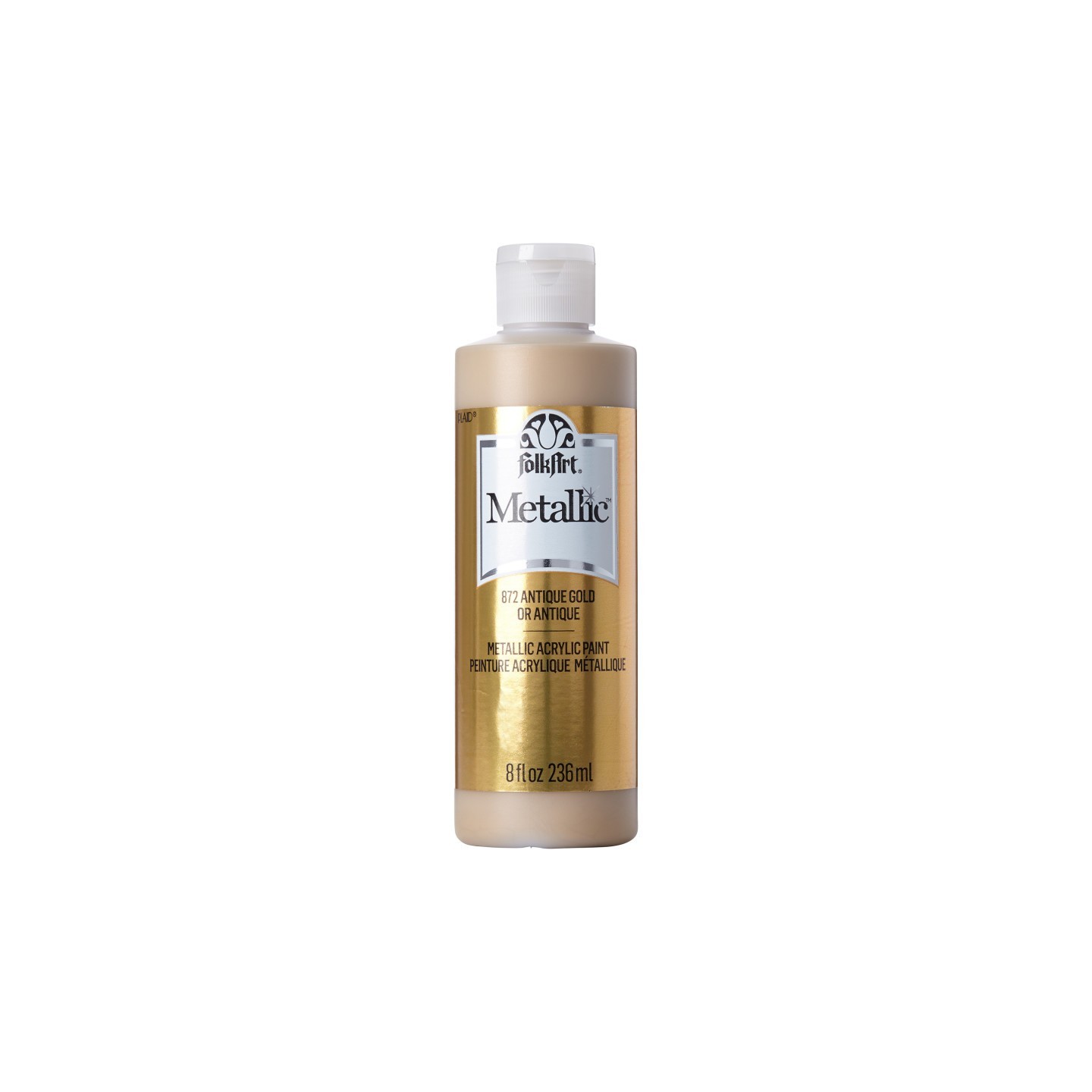 FolkArt Acrylic Paint Metallic, 8oz., Antique Gold Metallic