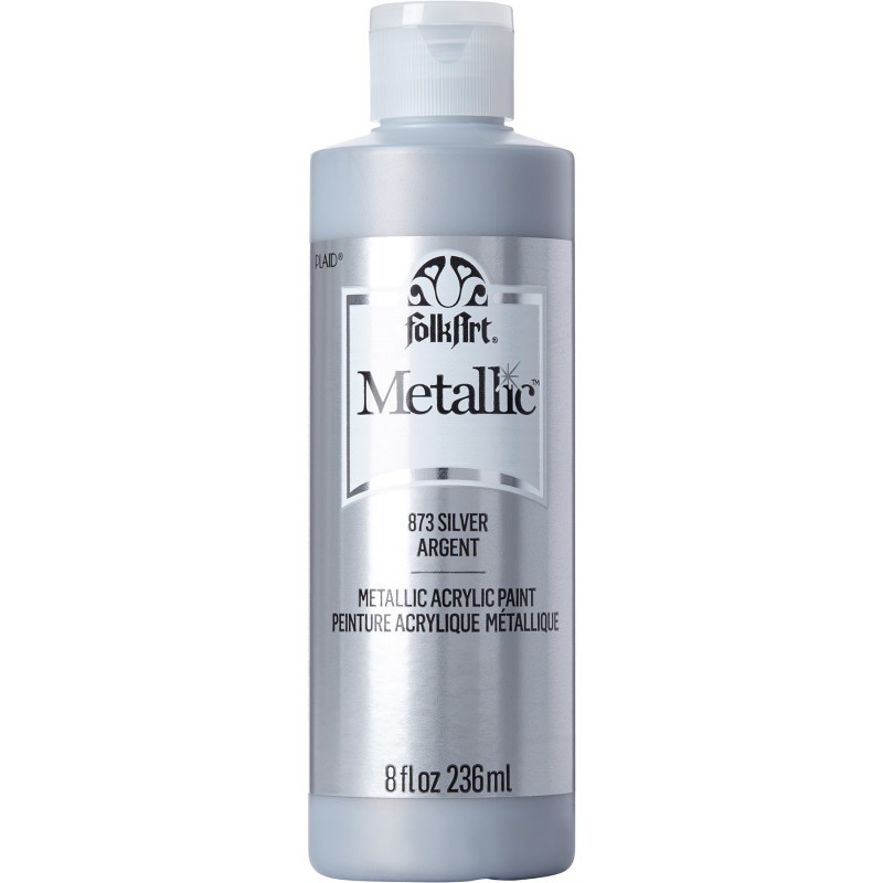 FolkArt Acrylic Paint Metallic, 8oz., Silver