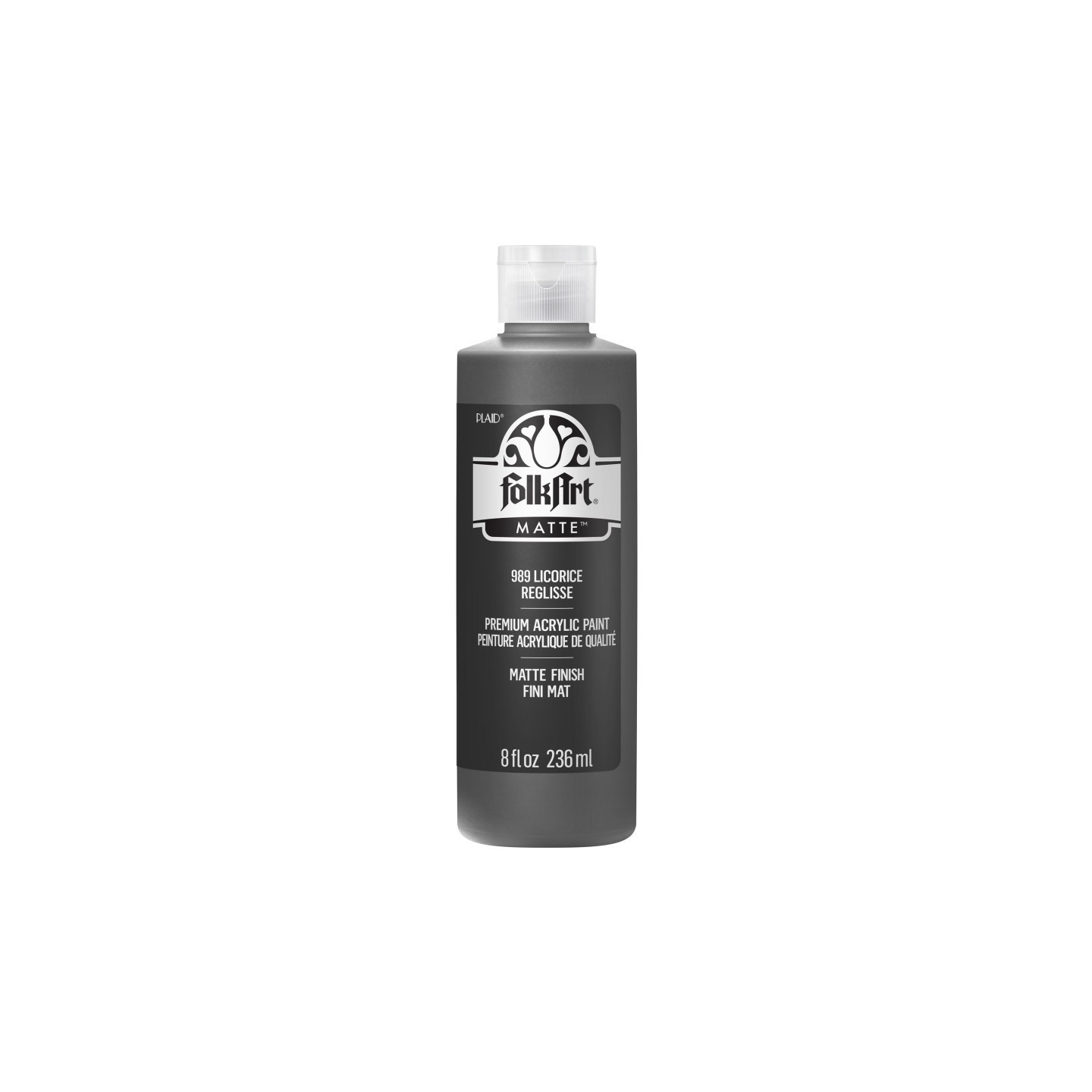 FolkArt Acrylic Paint Matte, 8oz., Licorice