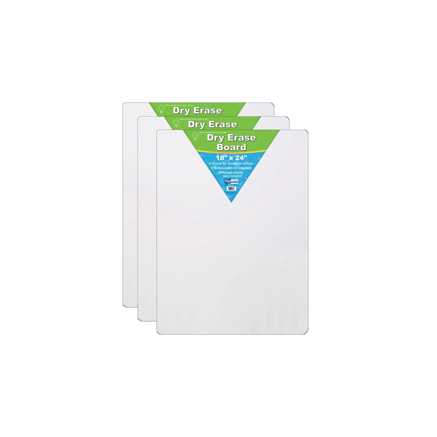 Flipside Products Dry Erase Board, 18" x 24", Pack of 3