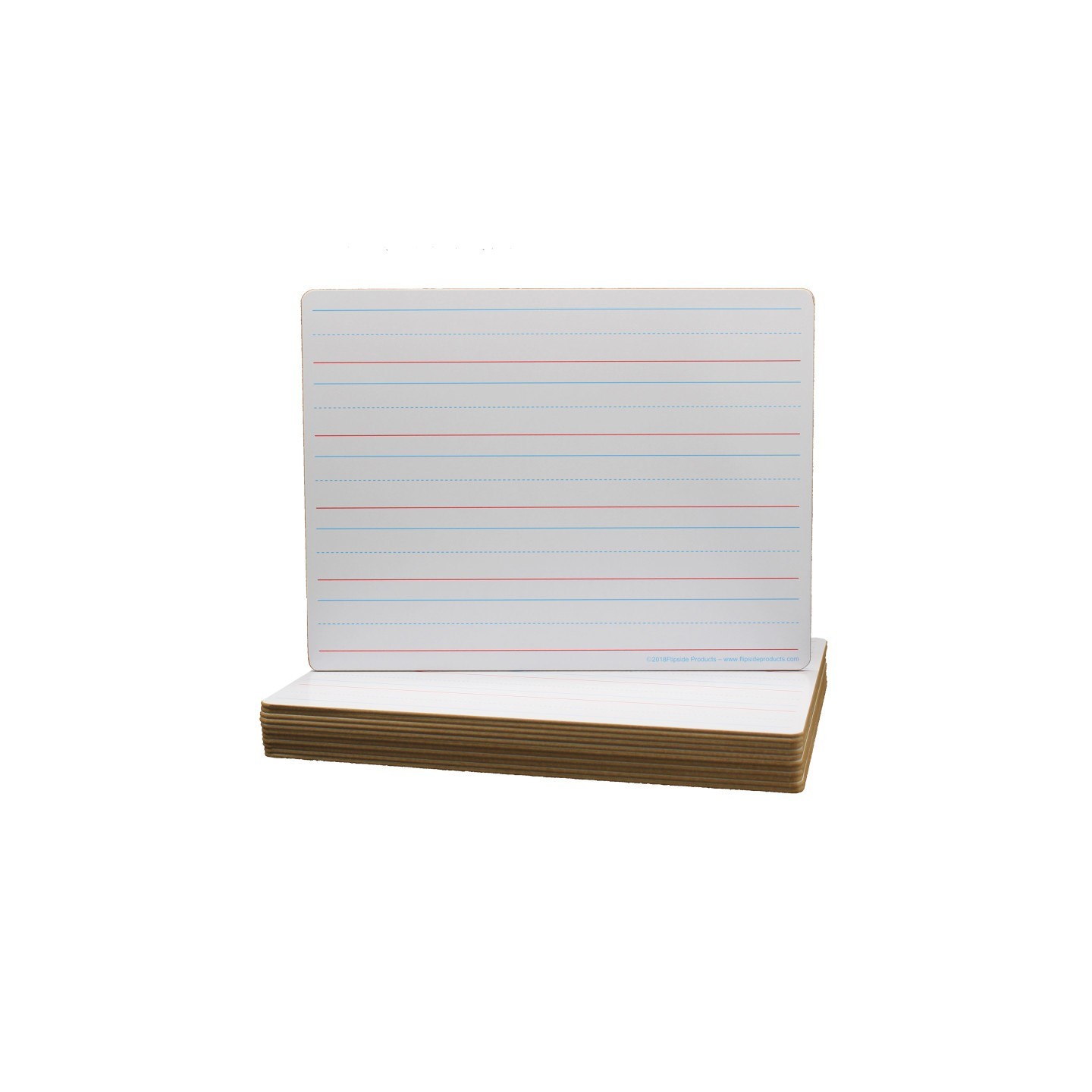 Flipside Products Two-Sided Dry Erase Board, Plain/Ruled, 9" x 12", Classpack of 12
