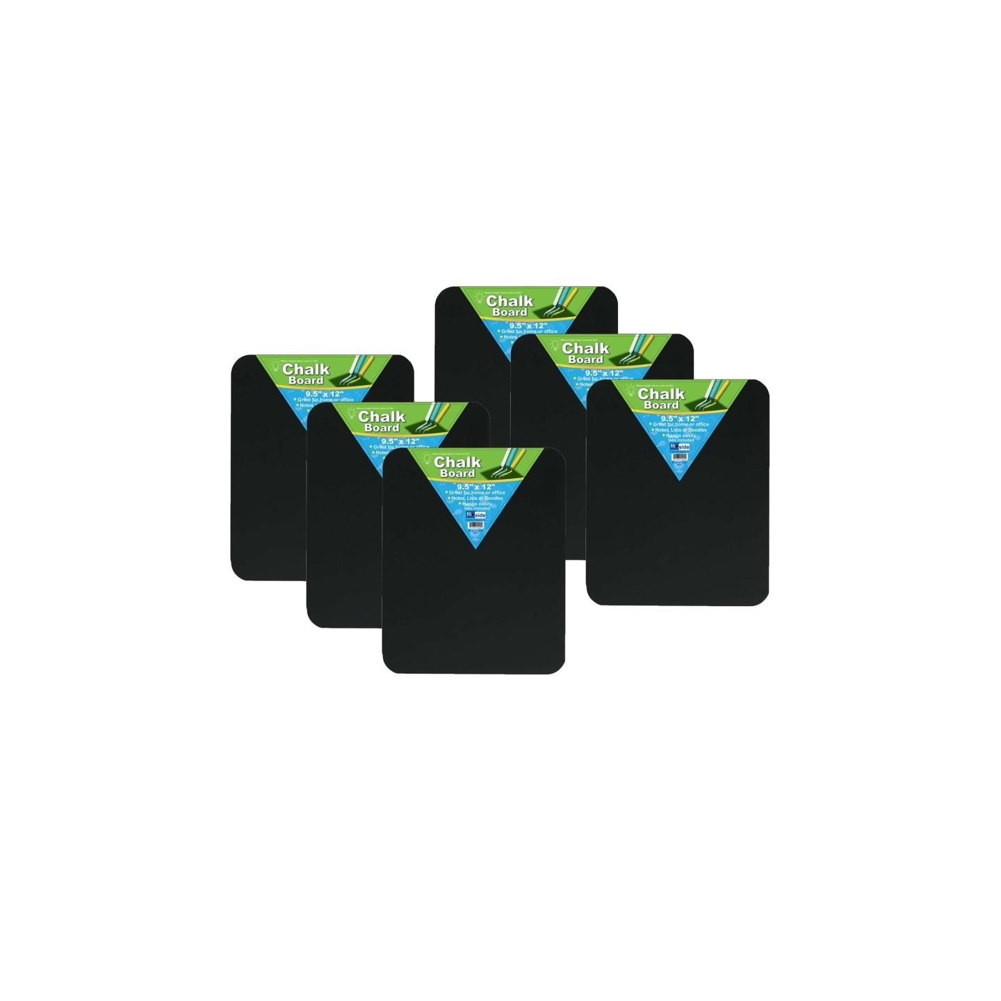 Flipside Products Chalkboard, 9.5" x 12", Black, Pack of 6