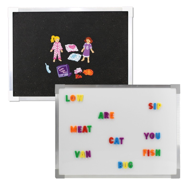 Crestline Products Magnetic Dry-Erase and Flannel Board, 18" x 24"
