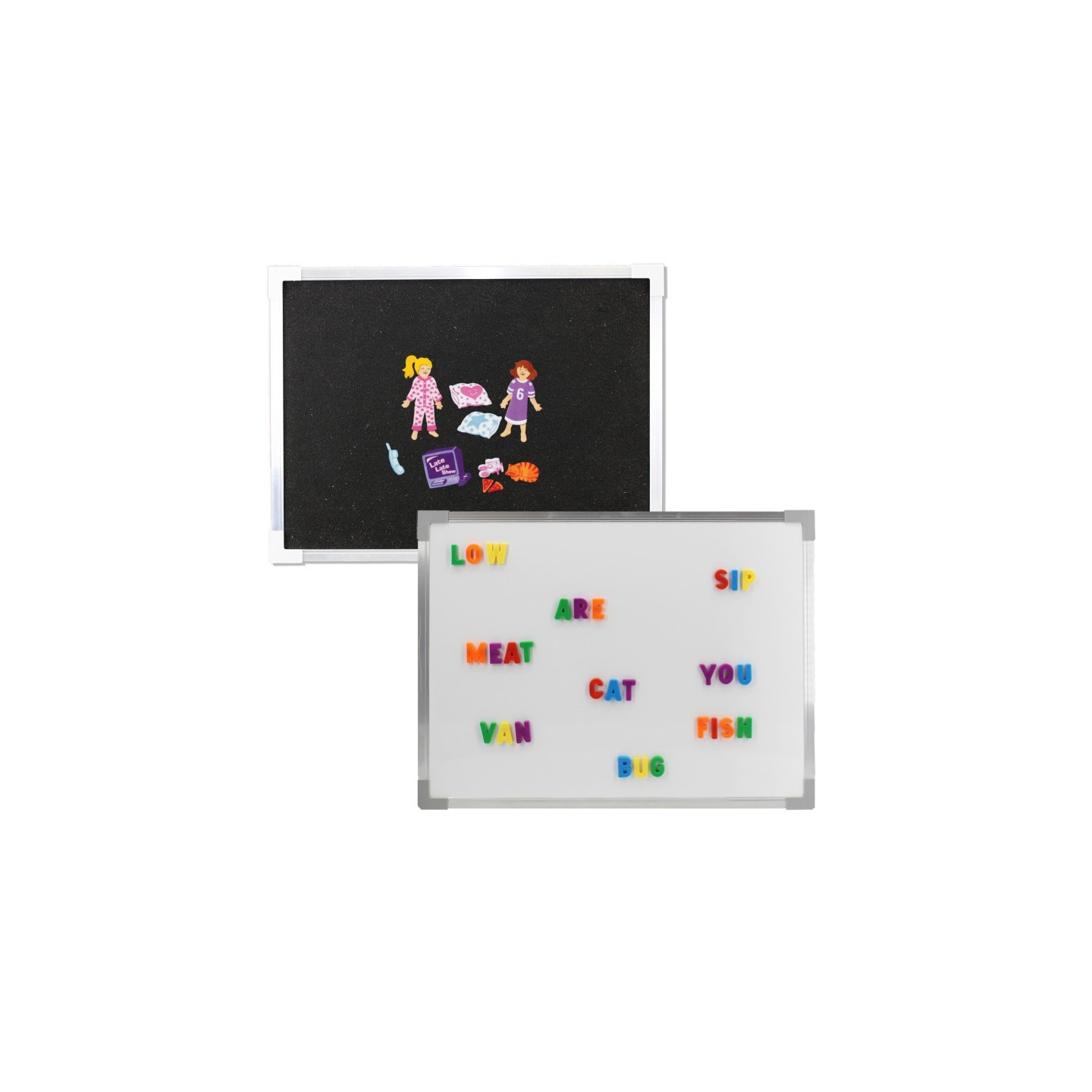 Crestline Products Magnetic Dry-Erase and Flannel Board, 18" x 24"