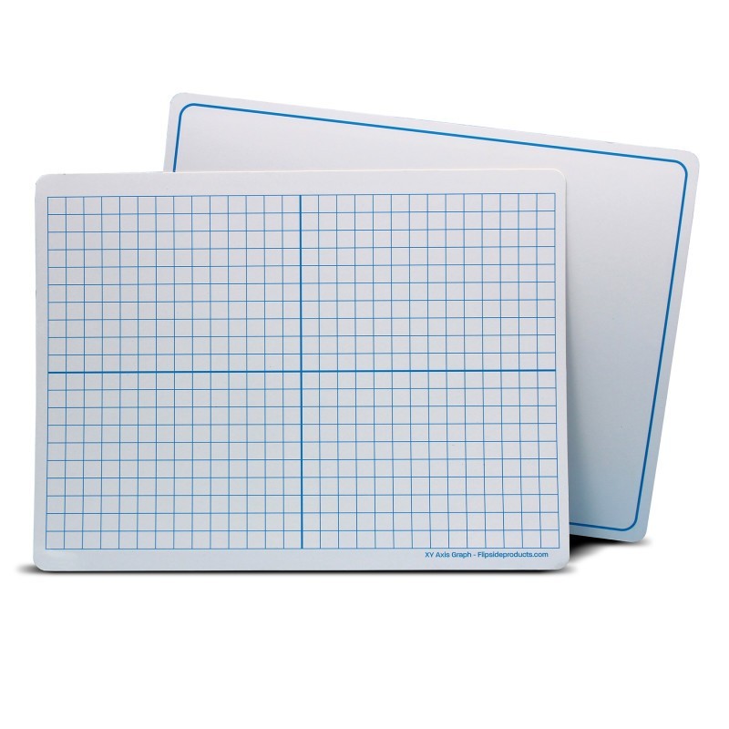 Flipside Products Magnetic Dry Erase Learning Mat, Two-Sided XY Axis/Plain, 9" x 12", Pack of 12