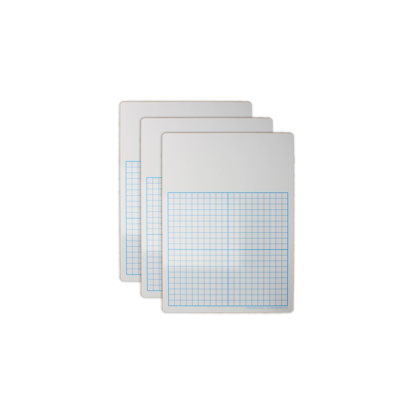 Flipside Products 1/2" Graph Dry Erase Board, 11" x 16" Pack of 3