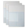 Flipside Products 1/2" Graph Dry Erase Board, 11" x 16" Pack of 3