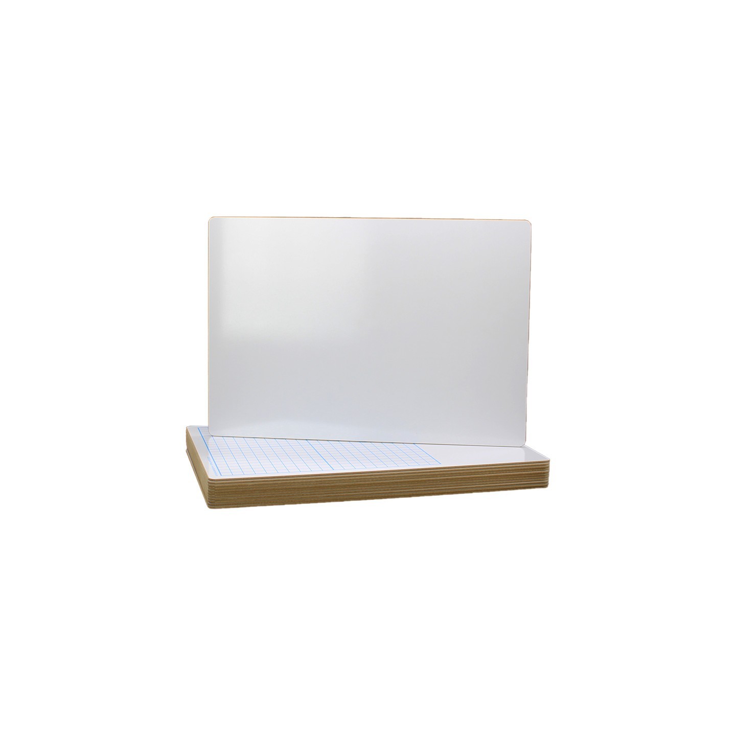 Flipside Products Two Sided 1/2" Graph Dry Erase Board, 11" x 16, Pack of 12