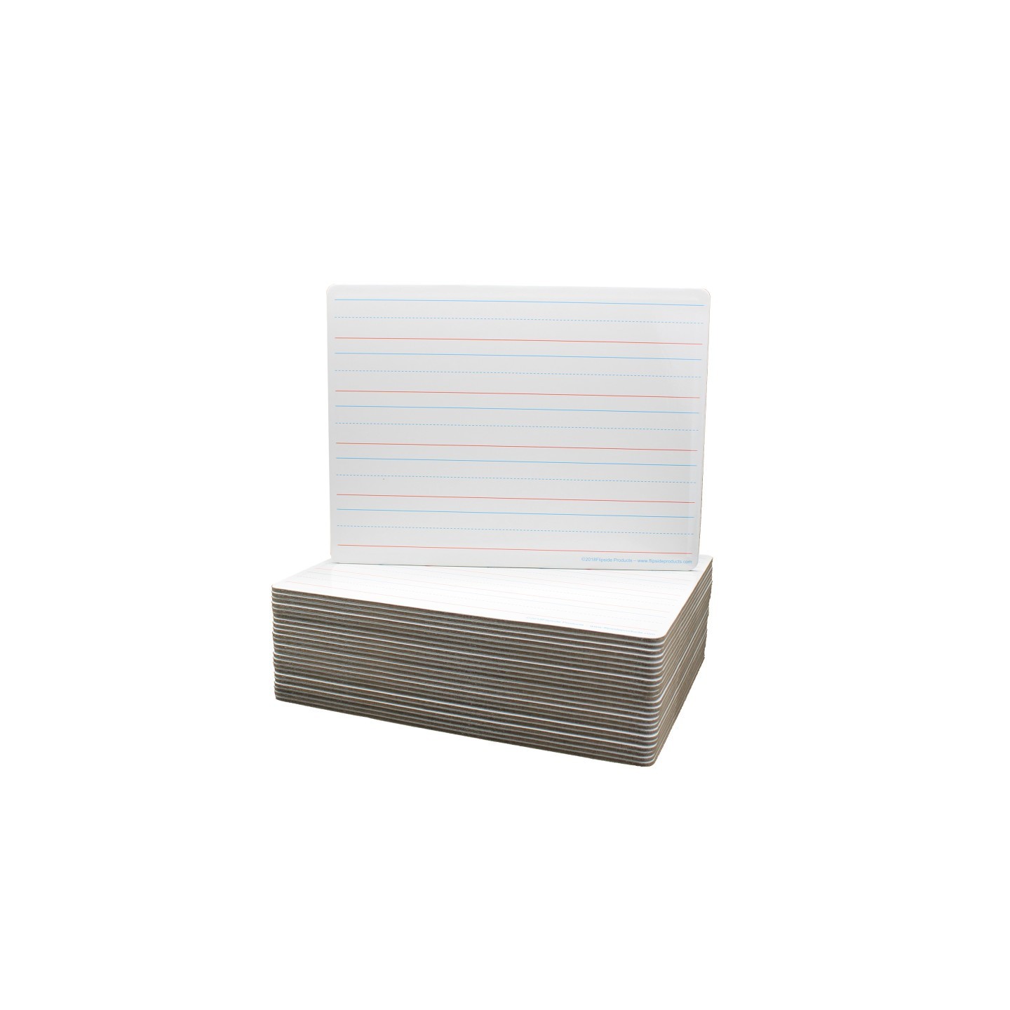 Flipside Products Two-Sided Magnetic Dry Erase Board, 9" x 12", Ruled, Pack of 24