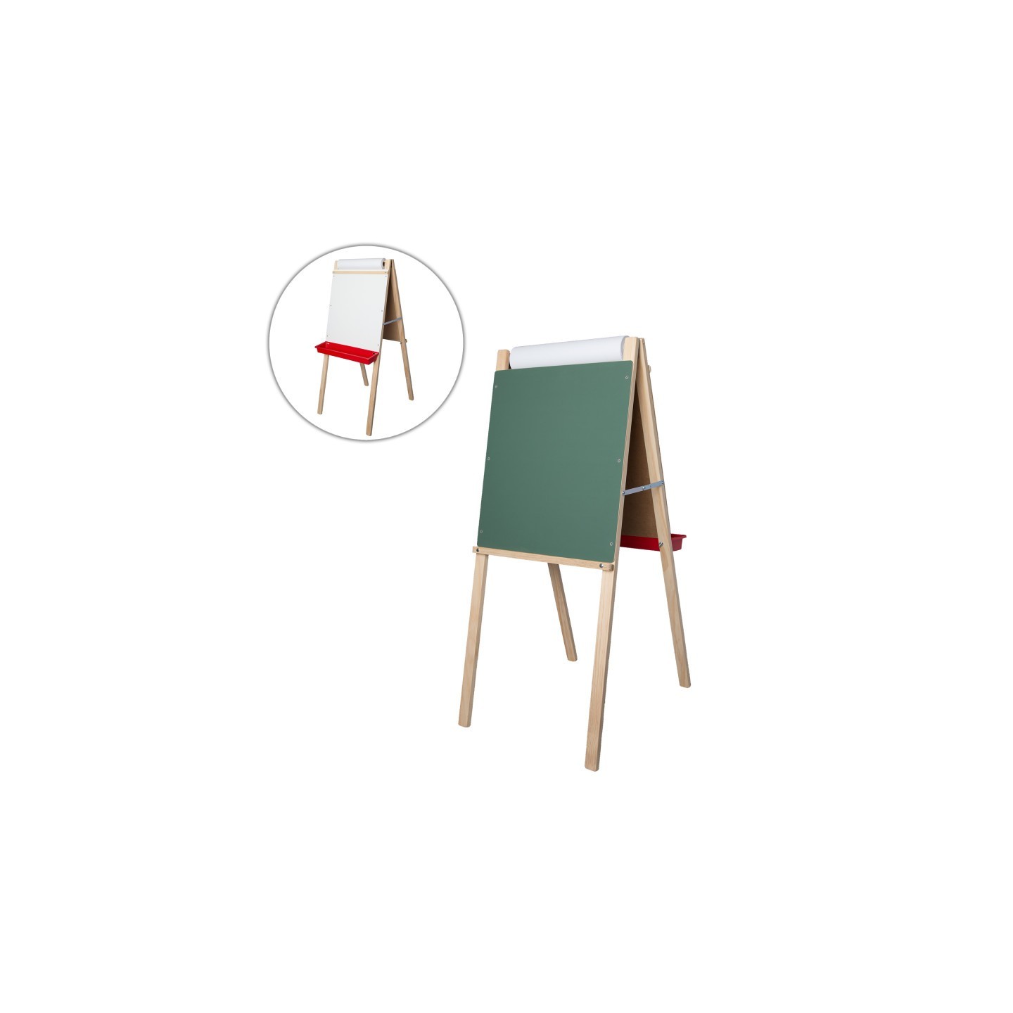 Crestline Products Child's Deluxe Double Easel, Green Chalkboard/Dry Erase Board, 44" T x 19" W