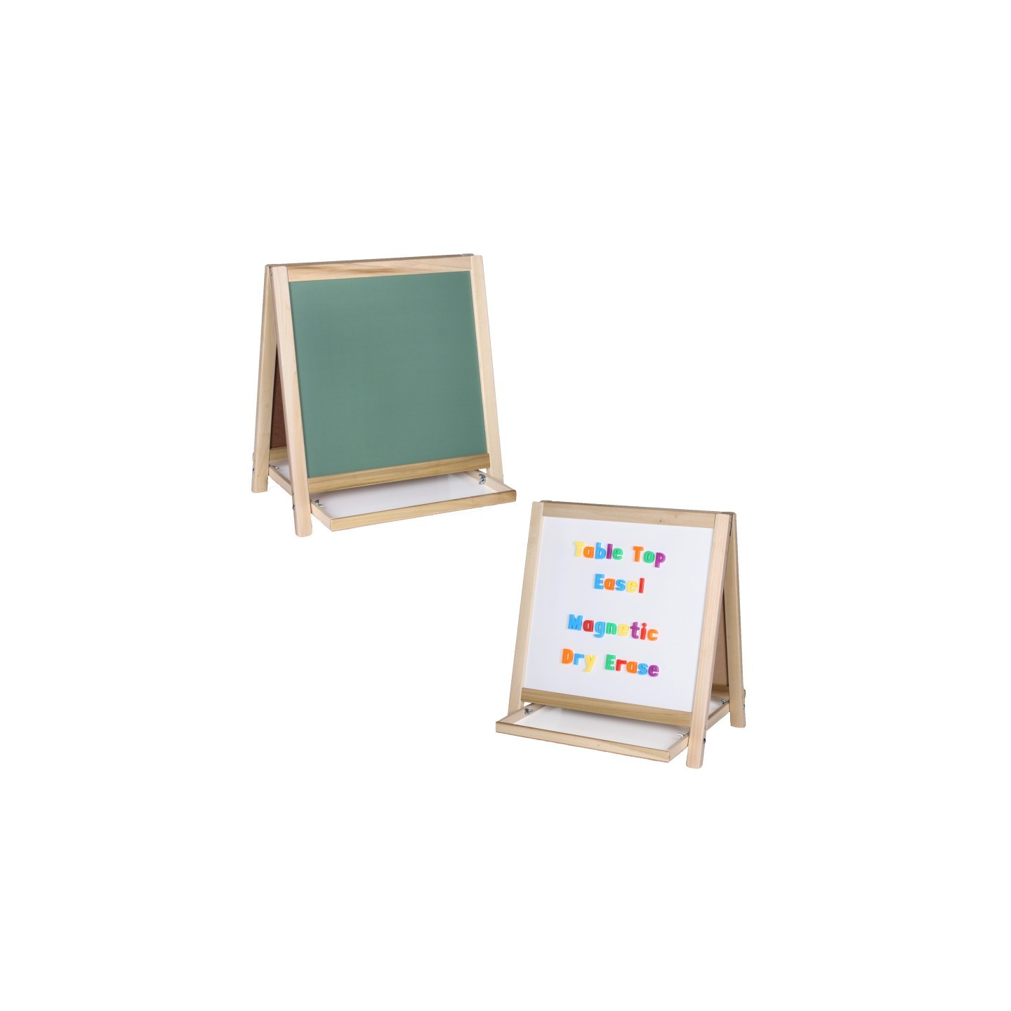 Crestline Products Magnetic Table Top Easel, Chalkboard/Whiteboard, 18.5" x 18"