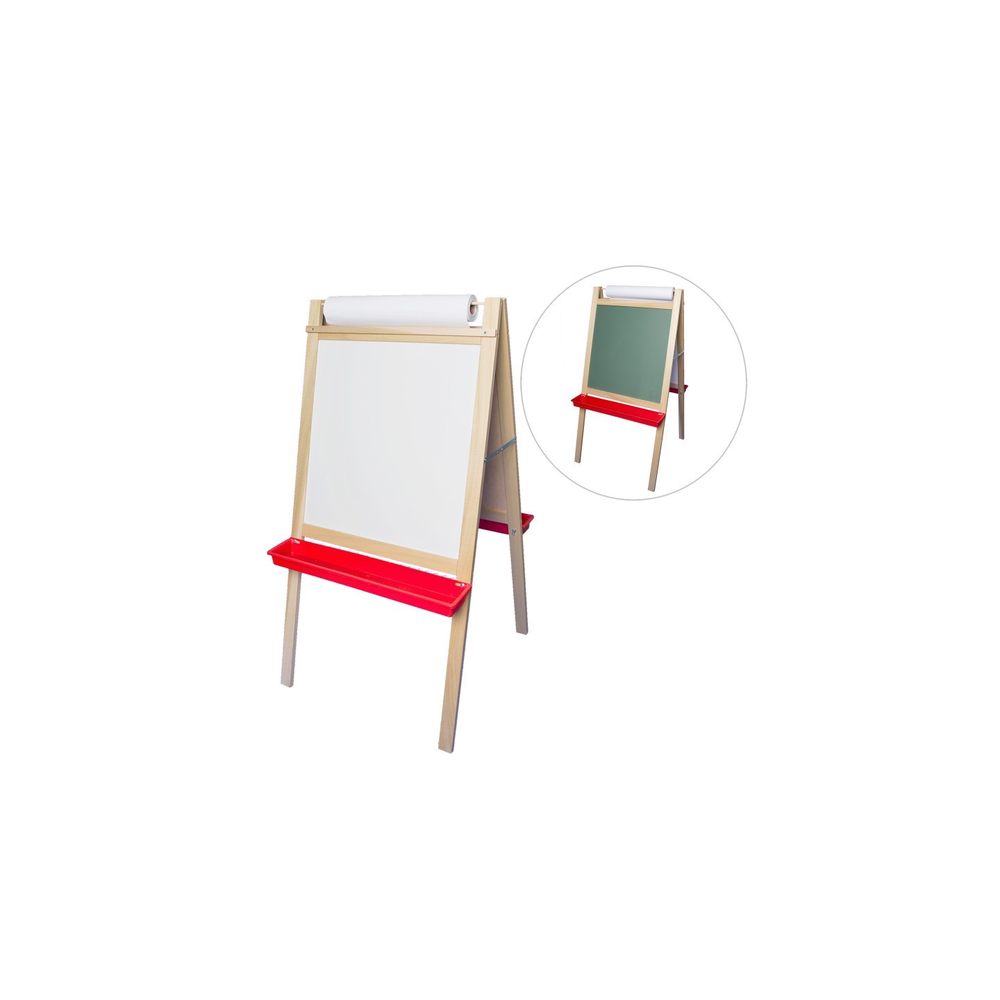 Crestline Products Deluxe Magnetic Paper Roll Easel, Green Chalkboard/White Dry Erase, 48"H x 24"W