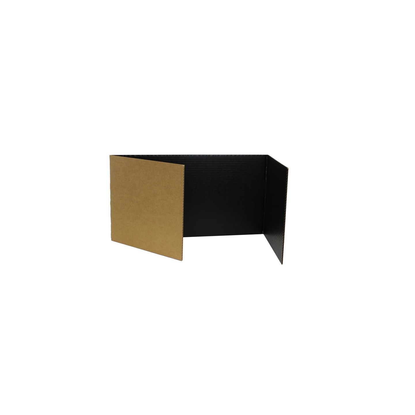 Flipside Products Corrugated Study Carrels, Black, 12" x 48", Pack of 24