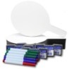 Flipside Products Oval Dry Erase Answer Paddles with Colored Pens & Student Erasers, Class Pack of 12