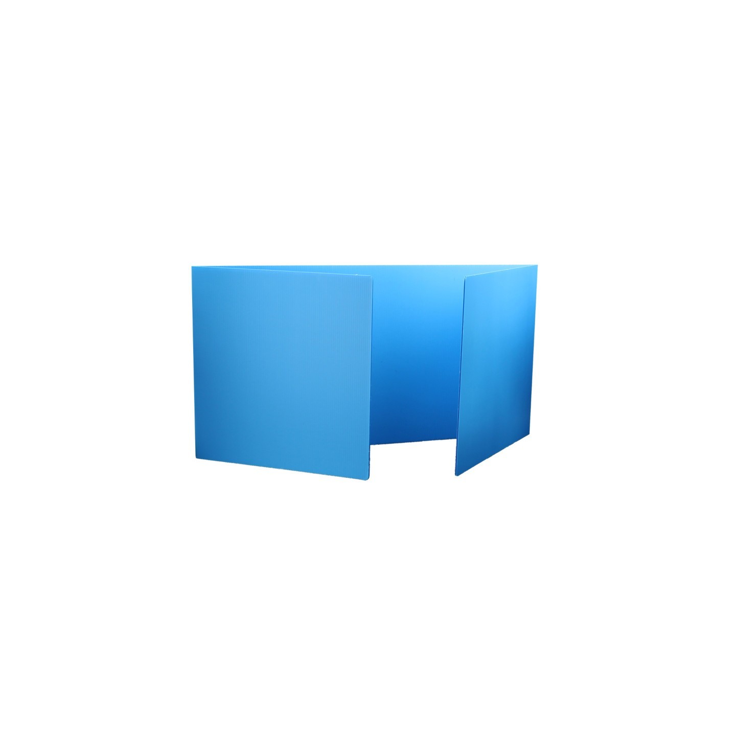 Flipside Products Premium Corrugated Plastic Study Carrels, Blue, 12" x 46.5", Pack of 24