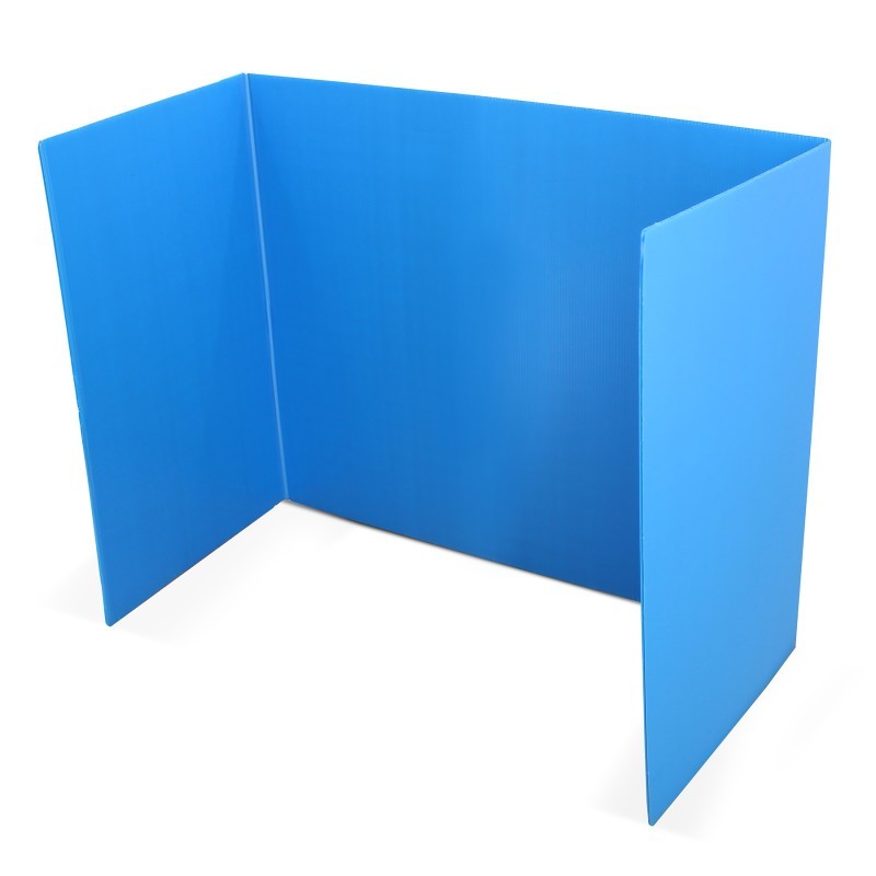 Flipside Products Blue Premium Corrugated Plastic Study Carrel, Pack of 12