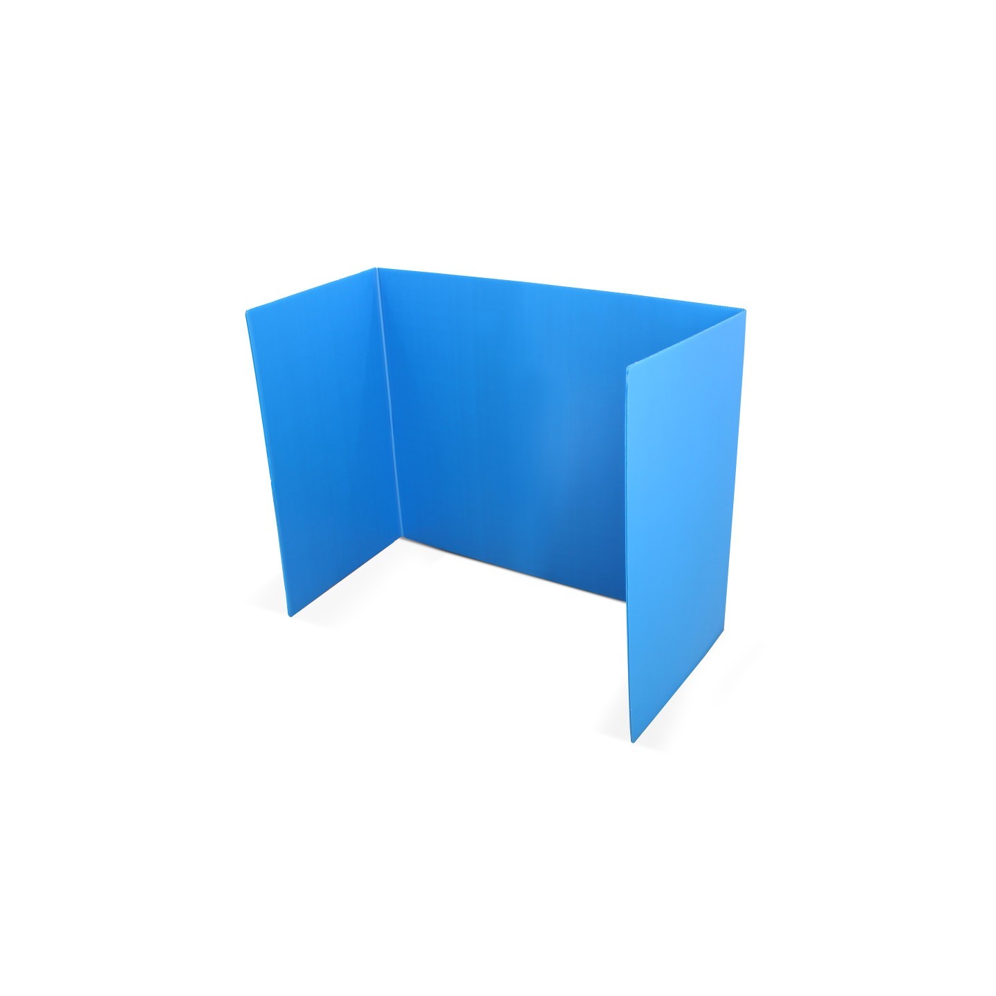 Flipside Products Blue Premium Corrugated Plastic Study Carrel, Pack of 12