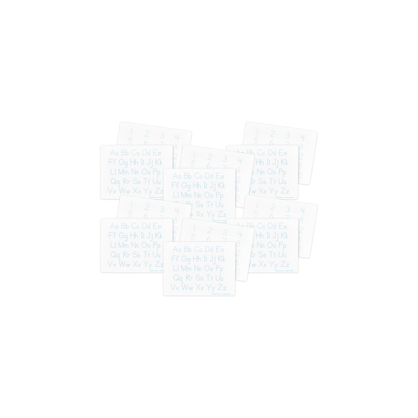 Flipside Products Two-Sided Dry Erase Learning Mat, 9" x 12", Letters & Numbers, Pack of 12
