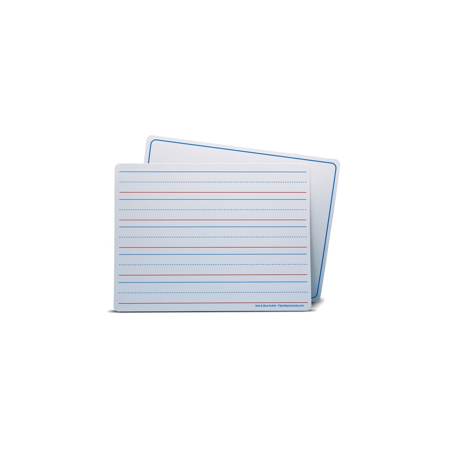 Flipside Products Dry Erase Learning Mat, Two-Sided Red & Blue Ruled/Plain, 9" x 12", Pack of 12