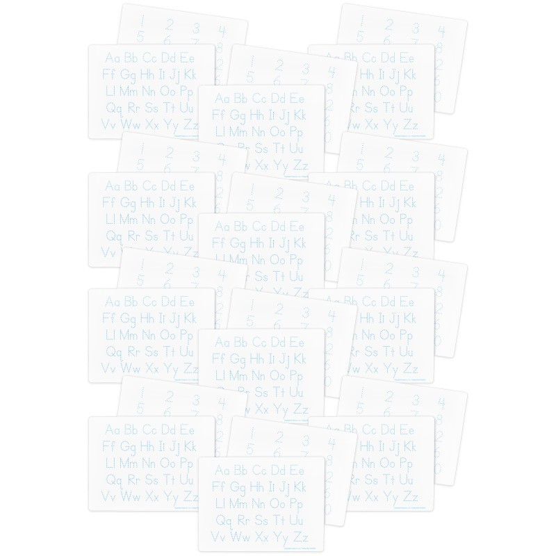Flipside Products Two-Sided Dry Erase Learning Mat, 9" x 12", Letters & Numbers, Pack of 24