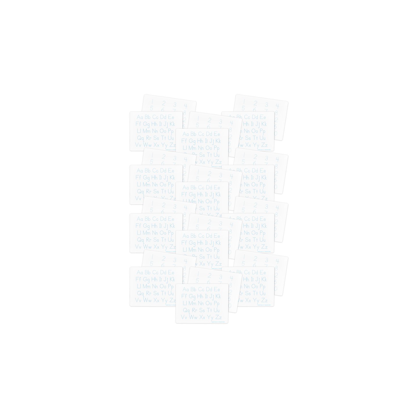 Flipside Products Two-Sided Dry Erase Learning Mat, 9" x 12", Letters & Numbers, Pack of 24